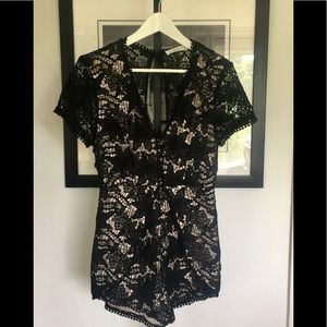 LOVE TREE Black Romper